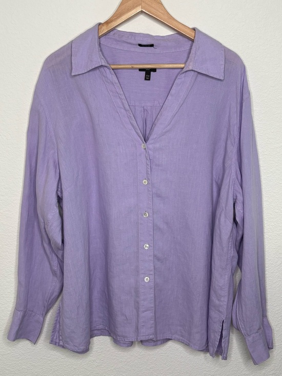 Talbots Tops - Talbots Pure Irish Linen Button Down Shirt 22W Preppy Colorful Flowy